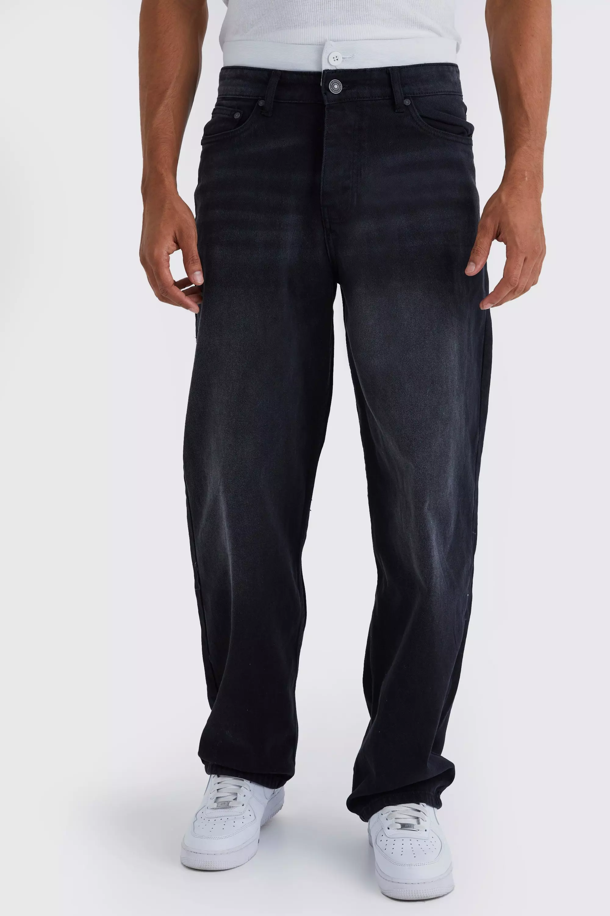 Baggy Rigid Jean With Double Waistband